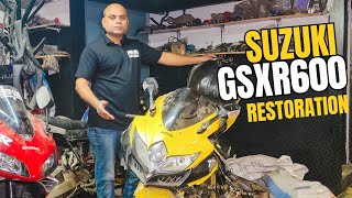 Complete Restoration Of Suzuki GSXR 600 At Redline Bespoke MC Works [upl. by Yrakaz335]