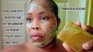 Natural Skin Lightening with Turmeric Kojic Acid Soap  Brighten amp Glow Naturally [upl. by Eillo]