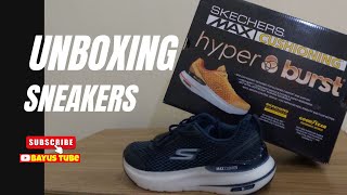 Unboxing Sepatu SKECHERS MAX CUSHIONING HYPER BURST skechers goodyears [upl. by Milburr590]