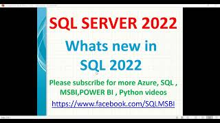 SQL 2022 Tutorials  New Features of SQL 2022  Whats new in SQL 2022  sql 2022 new features [upl. by Nickerson]