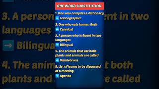 English Vocabulary Short Video  One Word Substitution  English Short Video  EnglishShorts [upl. by Og]