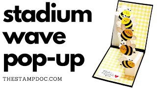 Stadium Wave Pop Up Card Live Video Replay with the BEE MY VALENTINE stamp set FREE PDF Tutorial [upl. by Yluj]