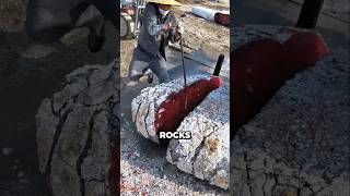 Man Cracks and Opens a Red Crystal Rock 😲 shorts [upl. by Elohcan]