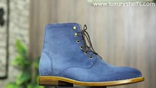 Men Blue Suede Ankle Boots Men Designer Boots Out Wear Boots How to dress Suede Boots Sale boots [upl. by Ivetts]