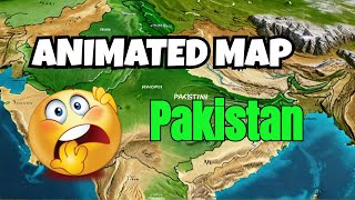 India vs Pakistan Map Through Animation  World Geography map geography upsc [upl. by Gnuhp]