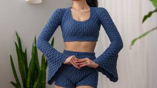 How to Crochet Bell Sleeve Crop Top  Pattern amp Tutorial DIY [upl. by Marlene158]