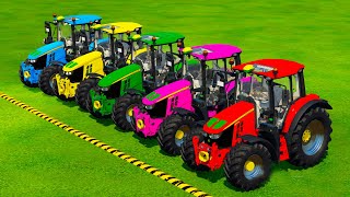 Transporting JOHN Deere Tractors With Isuzu Colored Trucks  Farming Simulator 22 [upl. by Eisyak]