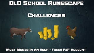 OSRS Challenges Most Money In an Hour  Fresh F2P Account  Runescape 2007 [upl. by Ahsiyn]