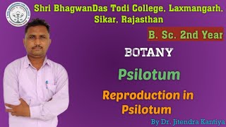 B Sc 2nd Year Botany  Reproduction in Psilotum Dr Jitendra KantiyaShri BhagwanDas Todi College [upl. by Einad]