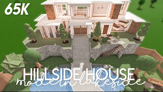 65k Modern lakeside hillside house  Bloxburg speedbuild [upl. by Granthem]