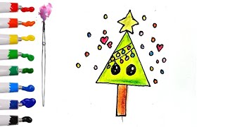 How to Draw a Christmas Tree 🎄 Christmas special Drawing for Kids and Toddlers  SFAZ ARTS [upl. by Sivad]