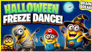 Minions Halloween Freeze Dance  Halloween Brain Break  Halloween Games For Kids  Danny Go Noodle [upl. by Nomzaj]