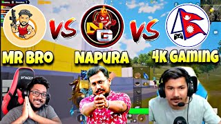 MR BRO VS NAPURA GAMING VS 4K GAMING NEPAL  SUPER BATTLE IN ERANGEL MAP  PUBGMOBILE [upl. by Anima378]