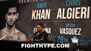 AMIR KHAN VS CHRIS ALGIERI FULL POSTFIGHT PRESS CONFERENCE OFFICIAL [upl. by Lodi918]