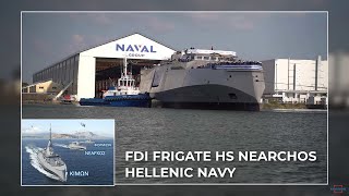 FDI Frigate Hellenic Ship Nearchos was Launched into the Scorff River [upl. by Foulk521]