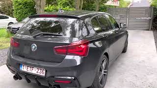 ICON CUSTOM EXHAUST  BMW F20 118i  RIEGER DIFFUSER  STRAIGHT PIPE  B38  TO M140i LOOK [upl. by Aeet]