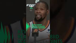 Durant reacts after 76ers Embiid scores 70 points in a game [upl. by Cho646]