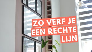 DIY RECHTE LIJN VERVEN Zo verf je zelf een perfecte strakke lijn op de muur [upl. by Elatnahc]