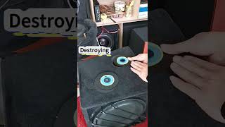 Destroy power of subwoofer CD Crusher speaker diy funny [upl. by Ainafets]