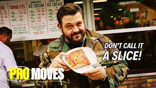 Adam Richman Eats Four Iconic New York Pizza Styles  Pro Moves [upl. by Eronaele]