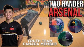 BEST BOWLING BALLS FOR 2 HANDERS  Arsenal Building w Youth Team Canada  STORM BRUNSWICK MOTIV [upl. by Elay225]