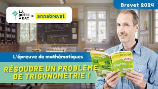 Résoudre un problème de trigonométrie  Brevet de Maths 2025 avec Hatier et LBAB [upl. by Aslin]