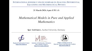 Seminar on Analysis Differential Equations and Mathematical Physics  Igor Andrianov [upl. by Urquhart]