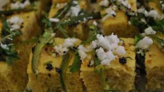 Khaman Khamman Gujarati Appetizer Indian Recipe  Show Me The Curry [upl. by Arahahs]