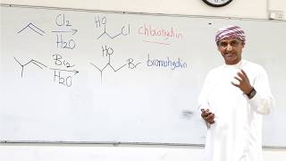 Alkenes Electrophilic Addition Reactions Addition of X2 H20 [upl. by Einal]