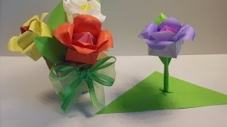 Einfache OrigamiBlume  OrigamiRose [upl. by Ravo]