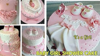 Cute Pink Baby Girl shower Cake Decoration ideasBaby Girl CakePink Cake Design 20242025 [upl. by Warga]