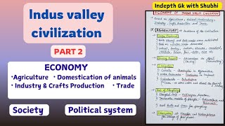 Economy Society and Political system of Indus valley civilization  Lecture 4  Handwritten notes [upl. by Byrd568]