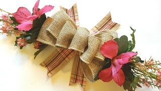 EASY BURLAP BOW TUTORIAL  DOLLAR TREE DIY  SPRING CRAFTS  WREATH SWAG [upl. by Ahsimot]