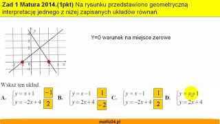 Matura z matematyki 2014 odpowiedzi  zad 1  Układy równań  Matfiz24pl [upl. by Cargian]