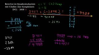 Grundlagen Informatik  11 bKomplement Subtraktion im Hexadezimalsystem [upl. by Molloy]