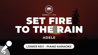 Set Fire To The Rain  Adele Lower Key  Piano Karaoke [upl. by Yolanda]