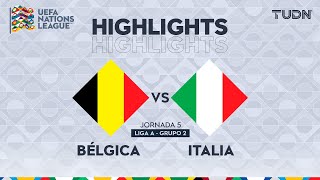 HIGHLIGHTS  Bélgica vs Italia  UEFA Nations League 2024  TUDN [upl. by Notsreik]