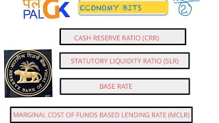 CRR SLR Base rate MCLR  ECONOMY BITS RBI Part 2 [upl. by Converse605]