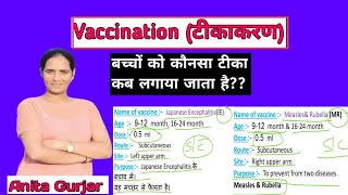 Vaccination in Hindi  टीकाकरण  बच्चों को कौनसे टीके कब लगाए जाते हैं पूरी जानकारी [upl. by Nappie]