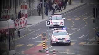 Police Genève voitures 279 et 292  Police cars responding in Geneva [upl. by Nuahsyd729]