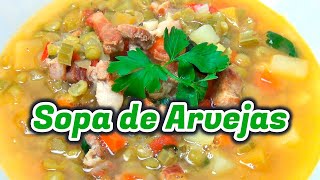 SOPA DE ARVEJAS RÁPIDO Y FÁCIL  ARVEJAS VERDES PARTIDAS  PASO A PASO [upl. by Kampmann898]