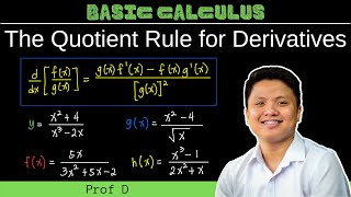 The Quotient Rule for Derivatives  Basic Rules of Derivatives  Basic Calculus [upl. by Netneuq127]