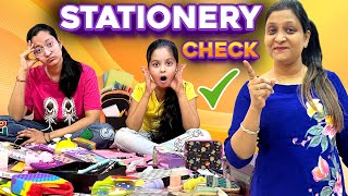 Stationery Check 🖍️  Surprise Stationery Check by Mummy 😮  Funny Video  Cute Sisters [upl. by Spurgeon]