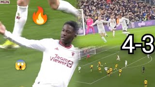 Scenes 🔥 Kobbie Mainoo last minute goal wins Manchester United vs Wolves  unbelievable [upl. by Esenaj870]