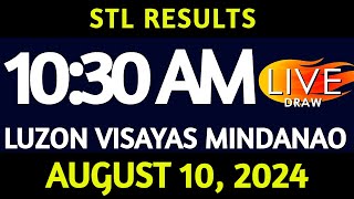 Stl Result Today 1030 am draw August 10 2024 Saturday Luzon Visayas and Mindanao Area LIVE [upl. by Kathleen]