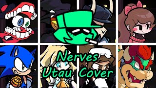 Nerves but Different Characters Sing It FNF Nerves but Everyone Sings It  UTAU Cover [upl. by Nehtanhoj]