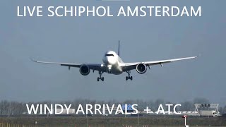 LIVE SCHIPHOL AMSTERDAM WINDY ARRIVALS 300124 [upl. by Jonis]