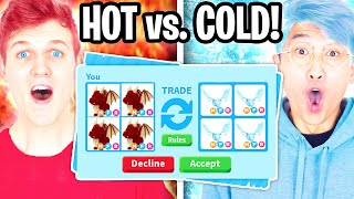 Can We Beat The HOT VS COLD TRADING CHALLENGE In Roblox ADOPT ME [upl. by Shererd]