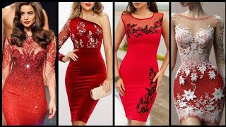 Very Levish amp Modern yet blood red vintage style bodycone designer dresses ideas 202425 [upl. by Anohr]