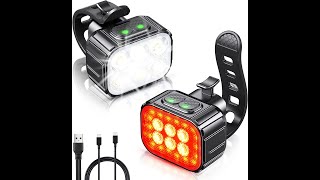 Rechargeable Bike Lights with Spot amp Flood Beam IP65 Waterproof [upl. by Nosae]